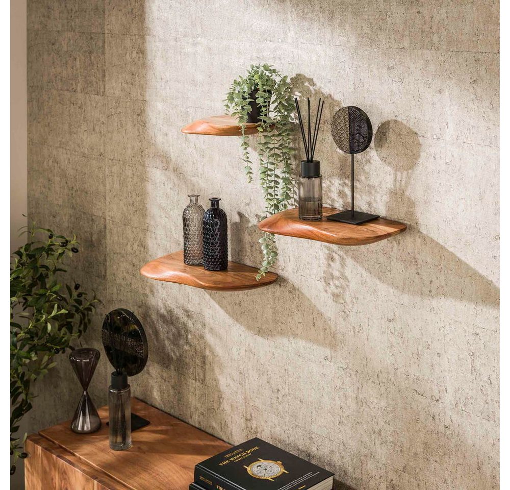 RINGO-Living Wandregal RINGO-Living Wandregal 3er Set Hanale aus Akazienholz in Natur-dunkel RINGO-Living Wandregal RINGO-Living Wandregal 3er Set Hanale aus Akazienholz in Natur-dunkel von RINGO-Living