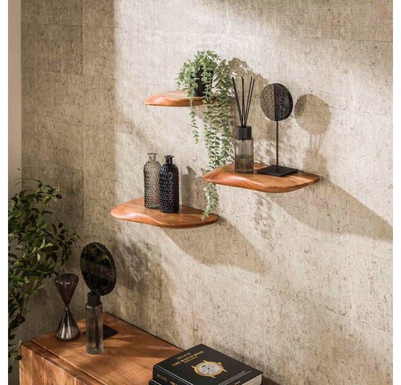 RINGO-Living Wandregal RINGO-Living Wandregal 3er Set Hanale aus Akazienholz in Natur-dunkel RINGO-Living Wandregal RINGO-Living Wandregal 3er Set Hanale aus Akazienholz in Natur-dunkel von RINGO-Living