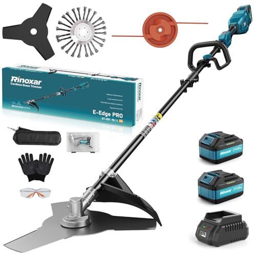 3-IN-1 Rasentrimmer mit Akku, 12000RPM Akku Freischneider mit 2X 5200mAh Batterien, Rasentrimmer Elektrisch für Brushless Front-Motor, 26cm Schnittbreite, 3 Arten Klingen für Garten, Hof 3-IN-1 Rasentrimmer mit Akku, 12000RPM Akku Freischneider mit 2X 5200mAh Batterien, Rasentrimmer Elektrisch für Brushless Front-Motor, 26cm Schnittbreite, 3 Arten Klingen für Garten, Hof von RINOXAR