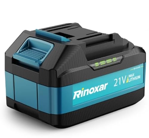 RINOXAR Akku für Rasentrimmer und Laubbläser, 21V/8000 mAh, Kompatibel mit E-Edge PRO, HURICANE X20 von RINOXAR
