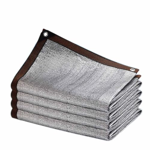 Aluminiumfolie Schattierungsnetz Sichtschutz mit Ösen 99% Schattierung Rate Sunblock Shade Cloth für Gewächshaus Pflanze Garten Im Freien (Dicke : Silver, Size : 4x10m/13x32.8ft) von RINUD
