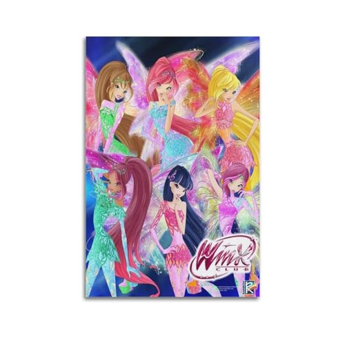 RIOEPURRT Anime Winx Club-Poster, dekoratives Gemälde, Leinwand, Wandposter und Kunstdruck, moderne Familienschlafzimmer-Dekoration, Poster, 30 x 45 cm von RIOEPURRT