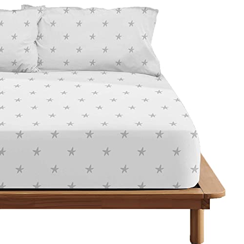 Belum Spannbettlaken Galiläa, Grau, 100% Baumwolle, für Betten mit 105 cm Breite, Spannbettlaken mit Fadenzahl 175 von BL BELUM