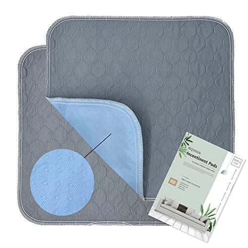 RIQINXIN Wasserdichte Inkontinenz Sitzauflage 54x56 cm Waschbar Langlebige Inkontinenz Stuhlauflage für Sessel Stühle Sofa Autositz Grau 2er Set von RIQINXIN