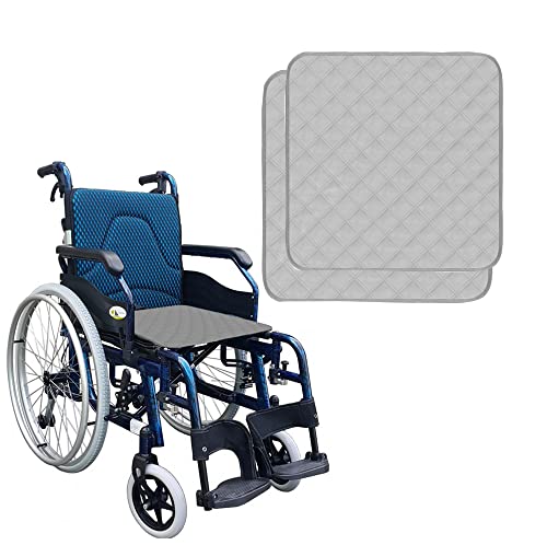 RIQINXIN Waschbare Inkontinenz Stuhlauflage Sitzauflagen 54x56cm wasserdichte Extrem Saugfähige Stuhlunterlage mit Antirutsch-Noppen 4 Schichten für Sofa, Rollstuhl, Autositz Grau 2er Set von RIQINXIN