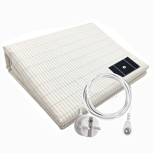 RIQINXIN Erdungsmatte mit Erdungsanschlusskabel 150x200cm Atmungsaktiv Erdungsbettlaken Silberfaser Gesundheit erdungsbettuch mit Erdungprodukt für Besseren Schlaf Beige RIQINXIN Erdungsmatte mit Erdungsanschlusskabel 150x200cm Atmungsaktiv Erdungsbettlaken Silberfaser Gesundheit erdungsbettuch mit Erdungprodukt für Besseren Schlaf Beige von RIQINXIN