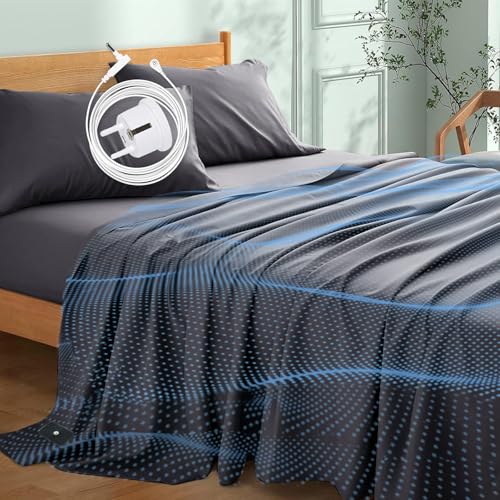 RIQINXIN Silberfaser Erdungsmatte Erdungsbettlaken Atmungsaktive Erdungsbettmatte für Hochwertiges Schlafklima Bio-Baumwolle Bedding - Bettlaken (100x 200 cm) Grau von RIQINXIN