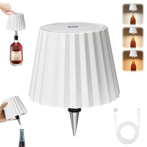 RIRIDAMAI Flaschenlampe Aufsatz LED Aufladbar,Flaschenleuchte zum Stecken,Kabellose Flaschenlampe 3 Farbe Dimmbar,Lampe für Flaschenhals,Touch Flaschen-Lampe,Licht für Esszimmer, Schlafzimmer von RIRIDAMAI