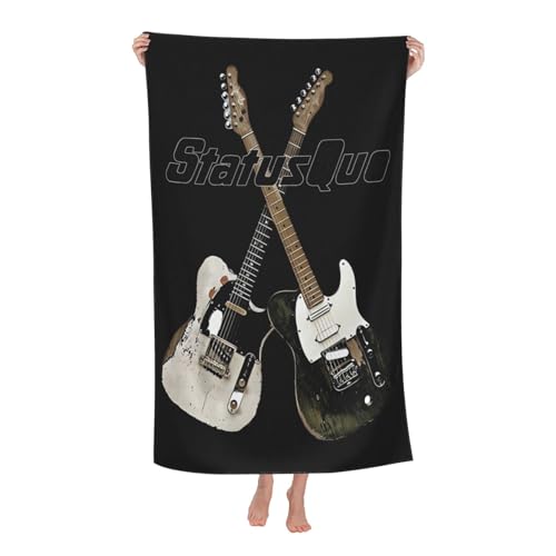 Outdoor Status Rock Band Quo Strandtuch Superfeines Mikrofaser-Saugtuch für Strandaktivitäten Duschtuch für Strandurlaube von RISAKASTE