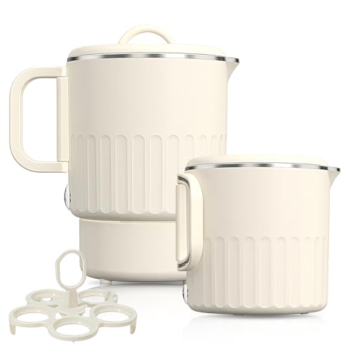Faltbarer Wasserkocher 1L BPA-Free mit Automatischer Temperaturregelung & Dauerkochfunktion 600W Reise-Wasserkocher für Camping Büro Haushalt von RISAKOGO
