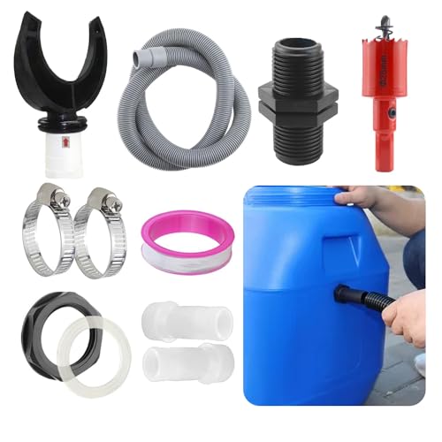 RISAKOGO Regenwassersammler,75mm Fallrohr Regensammler Set, regensammler Regentonnen Verbindungsset Regendieb Regensammler Regentonnen Verbinder für Dächer bis 80 m² von RISAKOGO