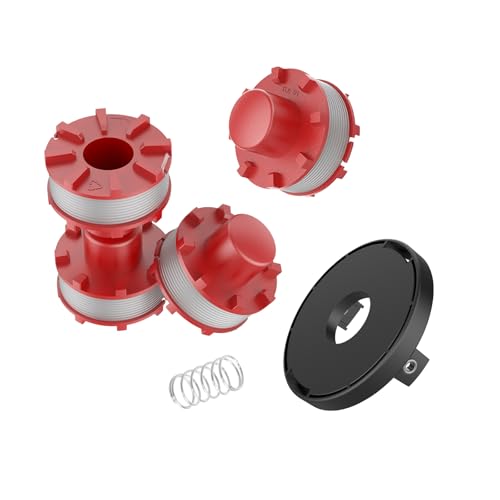 RISELION 3405096 Ersatz Fadenspule Kompatibel mit Einhell Rasentrimmer GE-CT 36/30Li E, AGILLO 36/255 BL, AGILLO 18/200, 2 mm Durchmesser; 8 m Länge (4 Trimmer Spule +1 Spulenabdeckung + 1 Feder) von RISELION