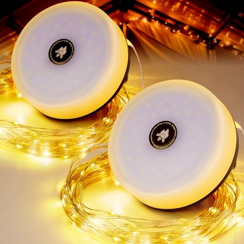 RISEMART 2Pack Camping Lichterkette Aufrollbar 10M, Campinglampe mit Solaraufladung Wasserdicht Tragbare Aufrollbare Lichterkette Außen mit 5 Beleuchtungsmodi für Camping, Wandern und Hof Dekoration RISEMART 2Pack Camping Lichterkette Aufrollbar 10M, Campinglampe mit Solaraufladung Wasserdicht Tragbare Aufrollbare Lichterkette Außen mit 5 Beleuchtungsmodi für Camping, Wandern und Hof Dekoration von RISEMART