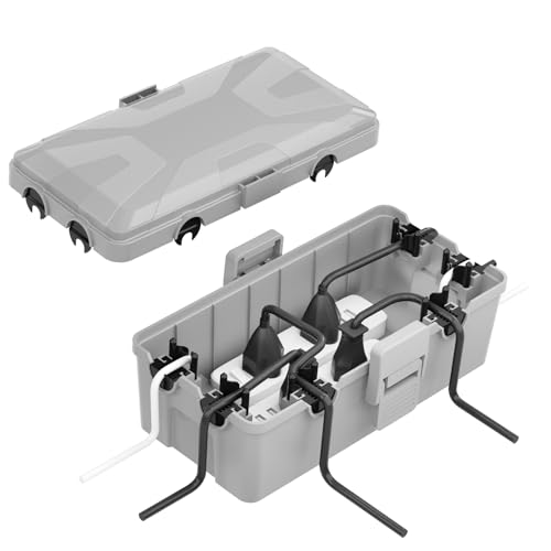RISEMART extra große kabelbox (26.1 * 15 * 9.4cm), IP54 wasserdicht ，6 Kabeleingänge und -ausgänge Outdoor kabel safe box, Timer-Steckdose, Polypropylen, (grau) von RISEMART