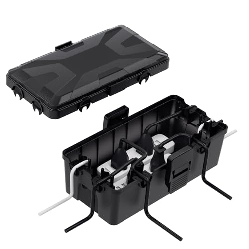 RISEMART extra große kabelbox (26.1 * 15 * 9.4cm), IP54 wasserdicht ，6 Kabeleingänge und -ausgänge Outdoor kabel safe box, Timer-Steckdose, Polypropylen, (schwarz) von RISEMART
