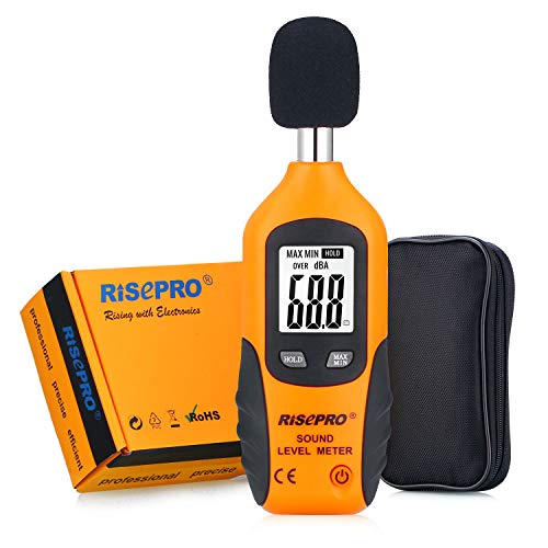 Dezibel Meter, RISEPRO ® Digitale Schallpegelmesser Audio Geräuschmessgerät Dual Ranges HT-80A von RISEPRO