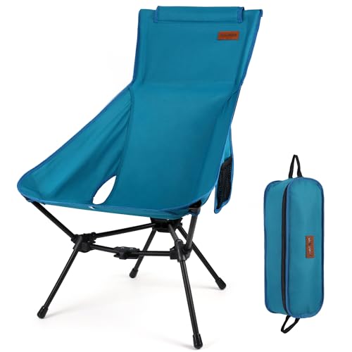 RISEPRO Campingstuhl, tragbarer, Leichter Klappstuhl mit hoher Rückenlehne, Stabiler dreieckiger Struktur und 2-seitiger Tasche für Outdoor-Rucksacktouren, Wandern, Reisen, Picknicken, Angeln, DC von RISEPRO