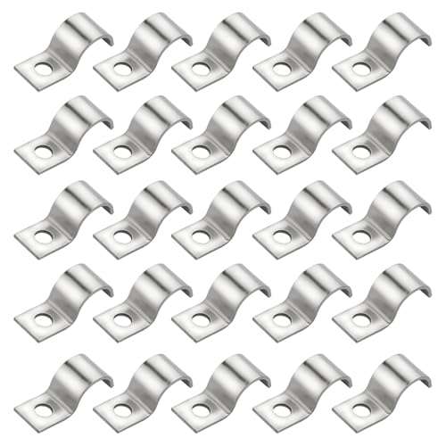 25 Stück Metallkabelschellen, Edelstahl Befestigungsschelle, Hochleistungs Schlauchschnalle Rohrhalterung, Einzelloch Rohr rohrschelle Für Kabel Leerrohr Rohr Befestigung Ø 15-16 mm von RISF