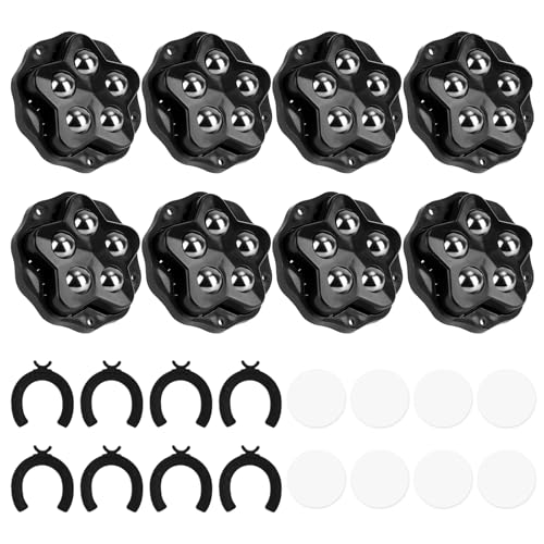 8 Stück Kugelrollen Schwerlast, Selbstklebendes Rollenrad Schwarz mit 5 Stahlkugeln und Bremse, 360 Grad Kugelrollen für Küchengeräte Möbel 8 Stück Kugelrollen Schwerlast, Selbstklebendes Rollenrad Schwarz mit 5 Stahlkugeln und Bremse, 360 Grad Kugelrollen für Küchengeräte Möbel von RISF