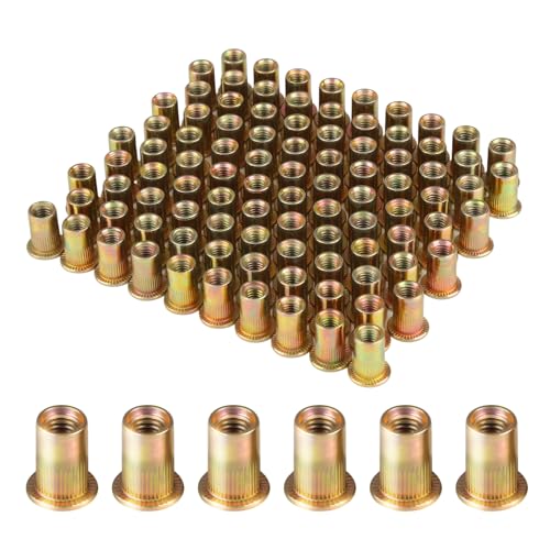 RISF 100 Stück Nietmuttern M6, 12 x 15mm Hülsenmutter M6, Verzinkt Kohlenstoffstahl Hülsenmutter, Rund Blindnietmuttern, Verwendet für Metallplatten, Rohre RISF 100 Stück Nietmuttern M6, 12 x 15mm Hülsenmutter M6, Verzinkt Kohlenstoffstahl Hülsenmutter, Rund Blindnietmuttern, Verwendet für Metallplatten, Rohre von RISF