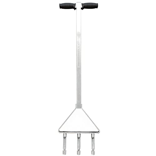 RISISANI® Premium Hand-Aerifizierer L-101 aus Edelstahl, Made in Germany, Inkl. 20mm Hohlspoons, Perfekter Rasenlüfter zum Auflockern verhärteter Böden von RISISANI