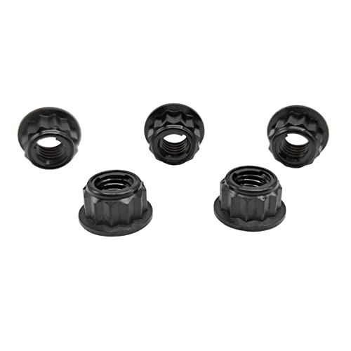 RISON Titan Mutter M10 x 1.5mm Bi-Hex Kettenradmutter M10 Titan Mutter 12PT Flansch Kontermutter Schwarz Titan Metall Kontermutter 5 Stück RISON Titan Mutter M10 x 1.5mm Bi-Hex Kettenradmutter M10 Titan Mutter 12PT Flansch Kontermutter Schwarz Titan Metall Kontermutter 5 Stück von RISON-Titanium
