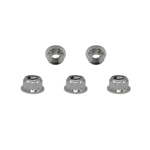 RISON Titan Mutter M8 x 1.25mm Bi-Hex Kettenradmutter M8 Titan Mutter 12PT Flansch Kontermutter Titanlegierungurfarbe Titan Metall Kontermutter 5 Stück RISON Titan Mutter M8 x 1.25mm Bi-Hex Kettenradmutter M8 Titan Mutter 12PT Flansch Kontermutter Titanlegierungurfarbe Titan Metall Kontermutter 5 Stück von RISON-Titanium