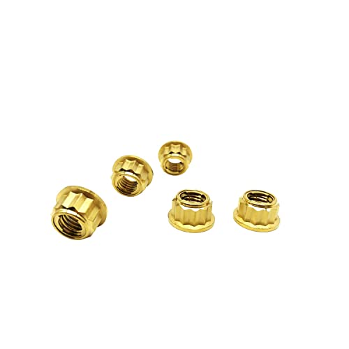 RISON Titan Mutter M8 x 1.25mm Bi-Hex Kettenradmutter M8 Titan Mutter 12PT Flansch Kontermutter golden Titan Metall Kontermutter 5 Stück RISON Titan Mutter M8 x 1.25mm Bi-Hex Kettenradmutter M8 Titan Mutter 12PT Flansch Kontermutter golden Titan Metall Kontermutter 5 Stück von RISON-Titanium