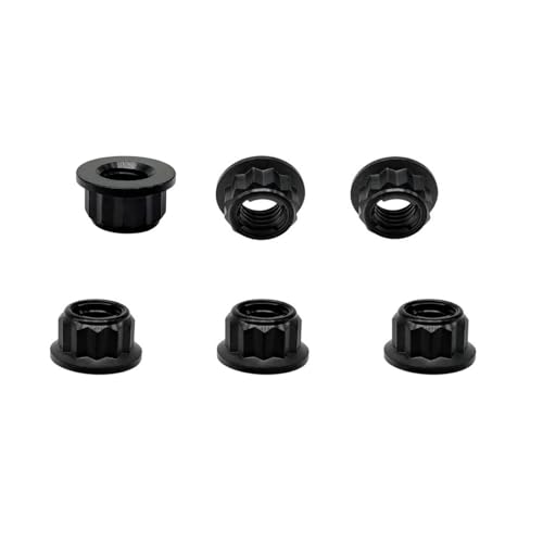 RISON-Titanium 6 Stück Titan Mutter M10x1.25mm, Bi-Hex Kettenradmutter Sechskantmutter 12PT Flansch Kontermutter Sicherungsmuttern Selbstsichernde Muttern für Fahrrad, Motorrad RISON-Titanium 6 Stück Titan Mutter M10x1.25mm, Bi-Hex Kettenradmutter Sechskantmutter 12PT Flansch Kontermutter Sicherungsmuttern Selbstsichernde Muttern für Fahrrad, Motorrad von RISON-Titanium