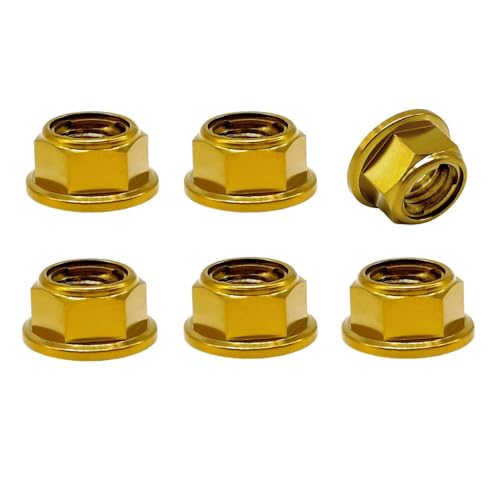 RISON-Titanium 6 Stück Titan Mutter M6, GR5 Titan Kettenradmutter Flanschmuttern Sicherungsmuttern Flansch Vollmetall Kontermutter Klemmmuttern Sechskantmuttern für Fahrrad, Motorrad RISON-Titanium 6 Stück Titan Mutter M6, GR5 Titan Kettenradmutter Flanschmuttern Sicherungsmuttern Flansch Vollmetall Kontermutter Klemmmuttern Sechskantmuttern für Fahrrad, Motorrad von RISON-Titanium