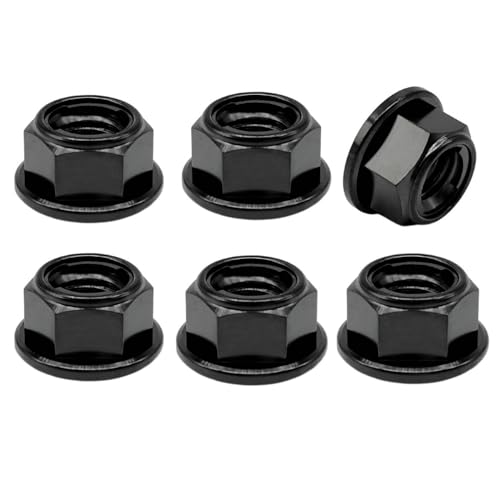 RISON-Titanium 6 Stück Titan Mutter M8, GR5 Titan Kettenradmutter Flanschmuttern Sicherungsmuttern Flansch Vollmetall Kontermutter Klemmmuttern Sechskantmuttern für Fahrrad, Motorrad von RISON-Titanium