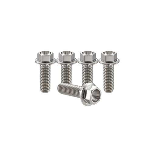 RISON-Titanium Sechskantschrauben mit Flansch M10x1.25x20mm, 5 Stück Titanschrauben Sechskant Kopf Schrauben, Flanschschrauben Titanbolzen Maschinenschrauben für Motorrad, Fahrrad Modifikation RISON-Titanium Sechskantschrauben mit Flansch M10x1.25x20mm, 5 Stück Titanschrauben Sechskant Kopf Schrauben, Flanschschrauben Titanbolzen Maschinenschrauben für Motorrad, Fahrrad Modifikation von RISON-Titanium