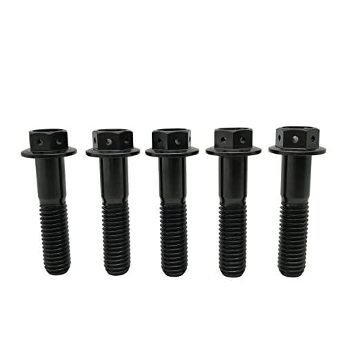 RISON Titanium Bolzen M6x1.0x20mm Titan Flansch Schrauben TC4 Titan Schrauben Sechskantschraube Schwarz GR5 Titan Bolzen 5 Stück RISON Titanium Bolzen M6x1.0x20mm Titan Flansch Schrauben TC4 Titan Schrauben Sechskantschraube Schwarz GR5 Titan Bolzen 5 Stück von RISON-Titanium