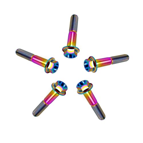 RISON-Titanium Sechskantschrauben mit Flansch M8x1.25x30mm, 5 Stück Titanschrauben Sechskant Kopf Schrauben, Flanschschrauben Titanbolzen Maschinenschrauben für Motorrad, Fahrrad Modifikation RISON-Titanium Sechskantschrauben mit Flansch M8x1.25x30mm, 5 Stück Titanschrauben Sechskant Kopf Schrauben, Flanschschrauben Titanbolzen Maschinenschrauben für Motorrad, Fahrrad Modifikation von RISON-Titanium