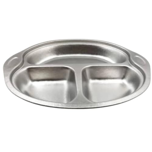 RISON-Titanium Kinderteller mit Unterteilung, 25x20cm Titan Geteilte Teller, Geteilte Speiseteller Menüteller Platte Wiederverwendbar für Erwachsene Kinder Teller Desserttell von RISON-Titanium