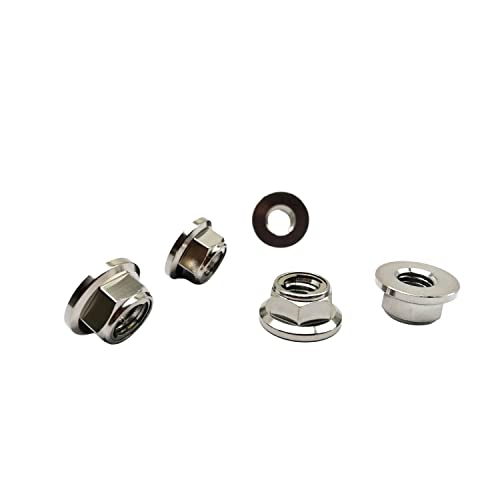 RISON Titanium Mutter Titan Flansch Vollmetall Kontermutter M10x1.25mm Titan Kettenradmutter GR5 Sicherungsmutter Titanlegierungurfarbe 6AL4V Titanflansch-Sicherungsmutter 5 Stück RISON Titanium Mutter Titan Flansch Vollmetall Kontermutter M10x1.25mm Titan Kettenradmutter GR5 Sicherungsmutter Titanlegierungurfarbe 6AL4V Titanflansch-Sicherungsmutter 5 Stück von RISON-Titanium