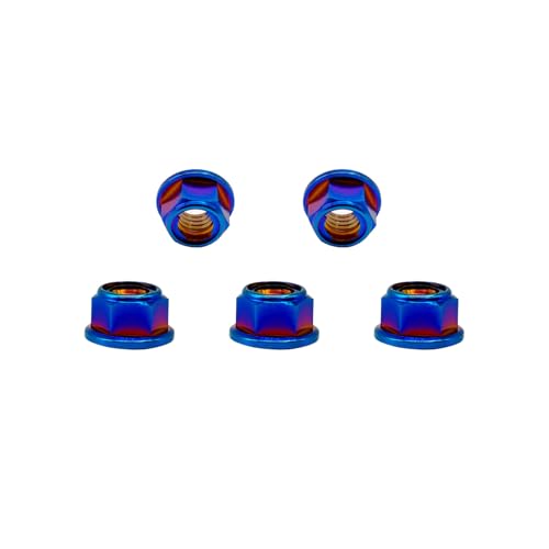 RISON Titanium Mutter Titan Flansch Vollmetall Kontermutter M6x1.0mm Titan Kettenradmutter GR5 Sicherungsmutter gebrannt Blau 6AL4V Titanflansch-Sicherungsmutter 5 Stück RISON Titanium Mutter Titan Flansch Vollmetall Kontermutter M6x1.0mm Titan Kettenradmutter GR5 Sicherungsmutter gebrannt Blau 6AL4V Titanflansch-Sicherungsmutter 5 Stück von RISON-Titanium