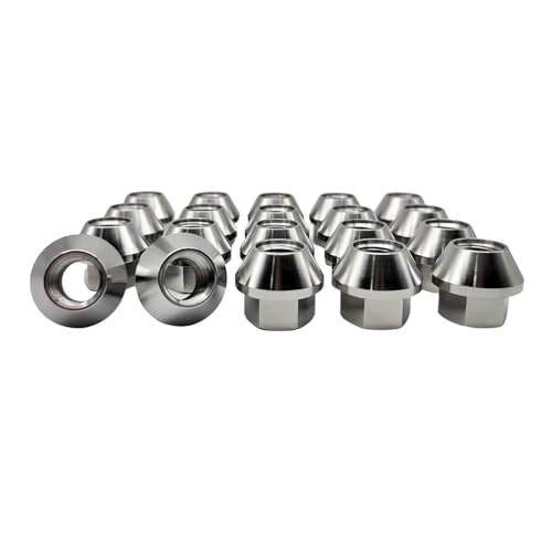 RISON-Titanium Radmuttern M12x1.5x20mm, 20 Stück Titan Radmutter mit Schlüssel Kegel Sitz, Open End Wheel Racing Radmuttern Autoteile, Lug Nuts für Hondas, Toyotas, Lexus, Mazda von RISON-Titanium