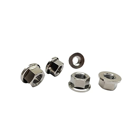 RISON-Titanium Titan Flanschmutter mit Flansch M6x1.0mm, Sechskantmutter mit Flansch DIN 1661, Titan-Kettenradmutter Grade 5 Vollmetall Bundmutter Sechskantmuttern für Motorrad, 5 Stück RISON-Titanium Titan Flanschmutter mit Flansch M6x1.0mm, Sechskantmutter mit Flansch DIN 1661, Titan-Kettenradmutter Grade 5 Vollmetall Bundmutter Sechskantmuttern für Motorrad, 5 Stück von RISON-Titanium