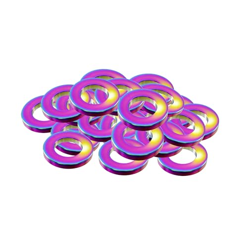 RISON-Titanium Titan Unterlegscheibe Grade 5 M8, 10 Stück Flach Sicherungsscheiben DIN125, Karosseriescheiben Dichtung Beilagscheiben Metallscheiben für Schrauben Muttern Gewindestange von RISON-Titanium