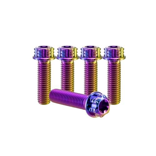 RISON-Titanium Titanschrauben M8x1.25x20mm, 5 Stück Flanschschraube Torx Kopf Flansch Schrauben Sechskantschrauben Gewindeschrauben GR5 Titanbolzen Befestigungen für Motorräder Fahrrad Auto RISON-Titanium Titanschrauben M8x1.25x20mm, 5 Stück Flanschschraube Torx Kopf Flansch Schrauben Sechskantschrauben Gewindeschrauben GR5 Titanbolzen Befestigungen für Motorräder Fahrrad Auto von RISON-Titanium
