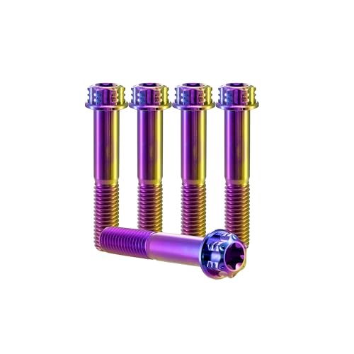 RISON-Titanium Titanschrauben M8x1.25x40mm, 5 Stück Flanschschraube Torx Kopf Flansch Schrauben Sechskantschrauben Gewindeschrauben GR5 Titanbolzen Befestigungen für Motorräder Fahrrad Auto RISON-Titanium Titanschrauben M8x1.25x40mm, 5 Stück Flanschschraube Torx Kopf Flansch Schrauben Sechskantschrauben Gewindeschrauben GR5 Titanbolzen Befestigungen für Motorräder Fahrrad Auto von RISON-Titanium