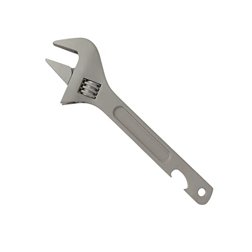 Rison Titanium Wrench, 150mm Fine Jaw Adjustable Wrench, 20mm Jaw Capacity, 2 in 1 Portable Silver GR5 Titanium Multi-Tool mit Flaschenöffner Funktion, Titanium Wrench für EDC Backpacking Tools Rison Titanium Wrench, 150mm Fine Jaw Adjustable Wrench, 20mm Jaw Capacity, 2 in 1 Portable Silver GR5 Titanium Multi-Tool mit Flaschenöffner Funktion, Titanium Wrench für EDC Backpacking Tools von RISON-Titanium