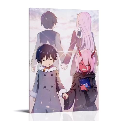 RISUANHENM Anime Darling in The Franxx Zero Two Hiro Poster, Raumdekoration, künstlerisches Poster für Zimmer, ästhetische Leinwand, Wandkunst, Schlafzimmerdekoration, 30 x 45 cm, Rahmenstil RISUANHENM Anime Darling in The Franxx Zero Two Hiro Poster, Raumdekoration, künstlerisches Poster für Zimmer, ästhetische Leinwand, Wandkunst, Schlafzimmerdekoration, 30 x 45 cm, Rahmenstil von RISUANHENM