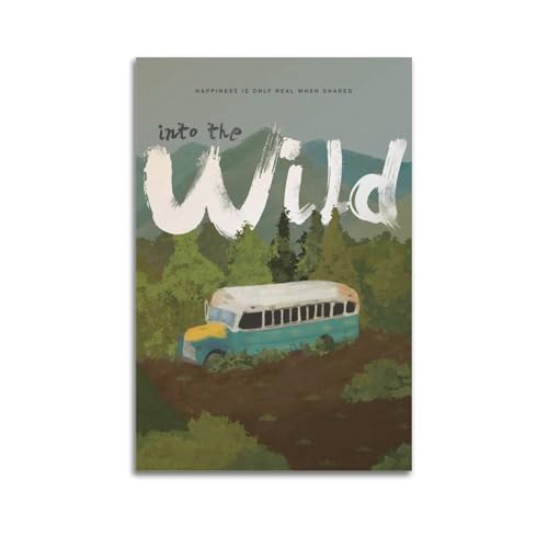 RISUANHENM Poster "Into The Wild", künstlerisches Poster für Zimmer, ästhetische Leinwand, Wandkunst, Schlafzimmerdekoration, 50 x 75 cm, ungerahmter Stil RISUANHENM Poster "Into The Wild", künstlerisches Poster für Zimmer, ästhetische Leinwand, Wandkunst, Schlafzimmerdekoration, 50 x 75 cm, ungerahmter Stil von RISUANHENM