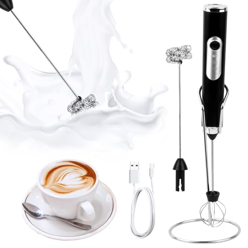 Milchaufschäumer Elektrisch Edelstahl Melektrischer Schneebesen USB Wiederaufladbar Milchschäumer Geeignet mit Ständer für Kaffee, Cappuccino, Milchkaffee, heiße Schokolade Milchaufschäumer Elektrisch Edelstahl Melektrischer Schneebesen USB Wiederaufladbar Milchschäumer Geeignet mit Ständer für Kaffee, Cappuccino, Milchkaffee, heiße Schokolade von RISVOWO