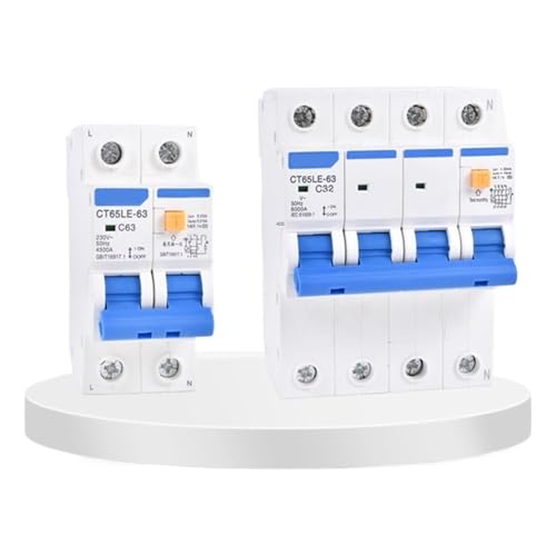 5 stücke CT65LE-63 1P + N 3P + N 63A 230/400V 6KA RCBO Fehlerstromschutzschalter 30mA AC 50HZ erde Leckage Schutz(3P N,20A) von RISWEKFW