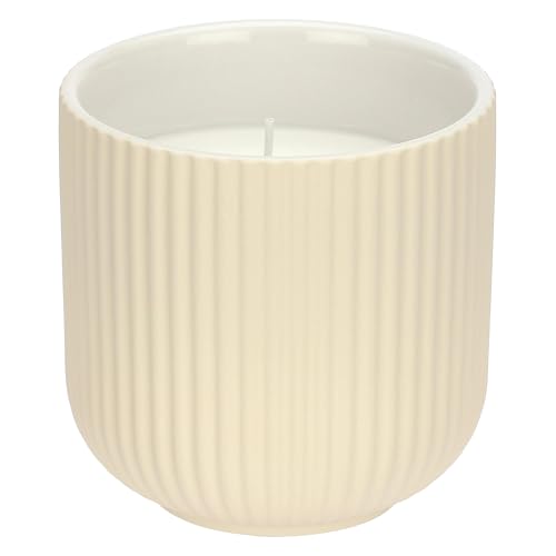 rituali domestici - Kerze Elfenbein L aus Keramik, 11 x 11 cm, Tiefe 11 cm, Kollektion Sofficeluce von rituali domestici