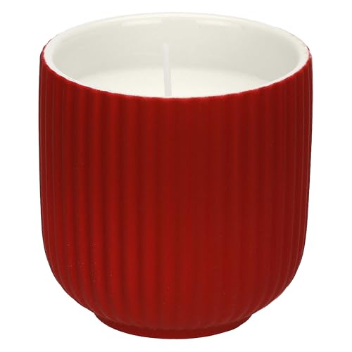 rituali domestici - Rote Kerze M aus Keramik, 9 x 9 cm, Tiefe 9 cm, Kollektion Sofficeluce von rituali domestici