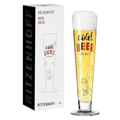 RITZENHOFF 1011016 Bier-Glas 330 ml - Serie Heldenfest, Motiv Nr. 16, rund und mehrfarbig - Made in Germany von RITZENHOFF